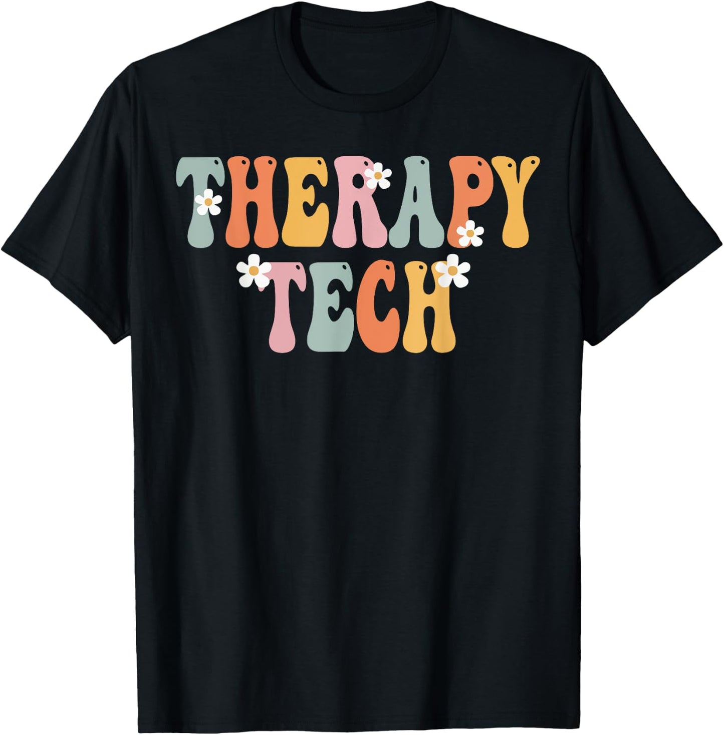 Therapy Tech Week Groovy Appreciation Day For Work T-Shirt - T-Shirt | Black