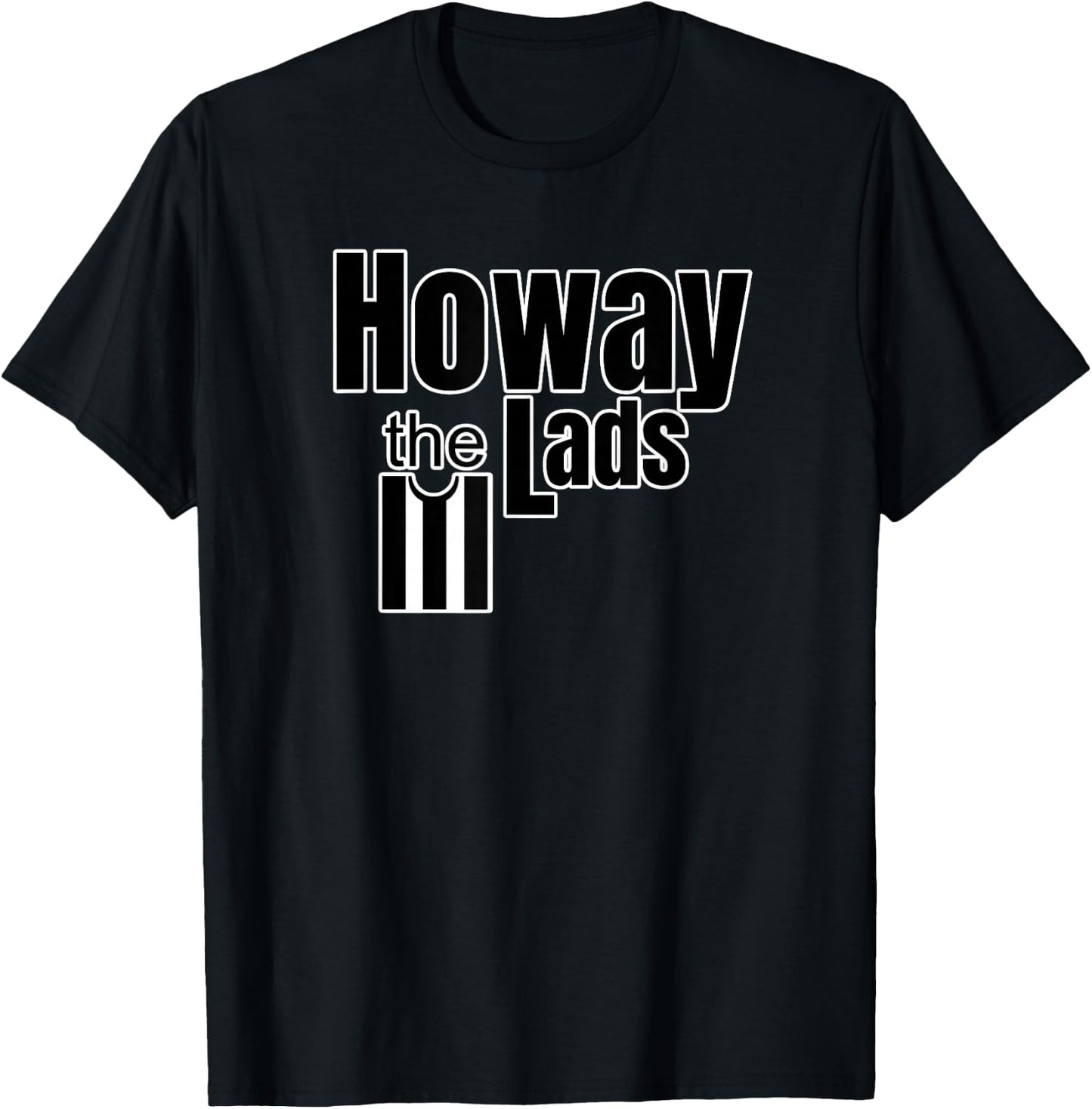 Newcastle Fan Howay The Lads Black and White T-Shirt - T-Shirt | Black
