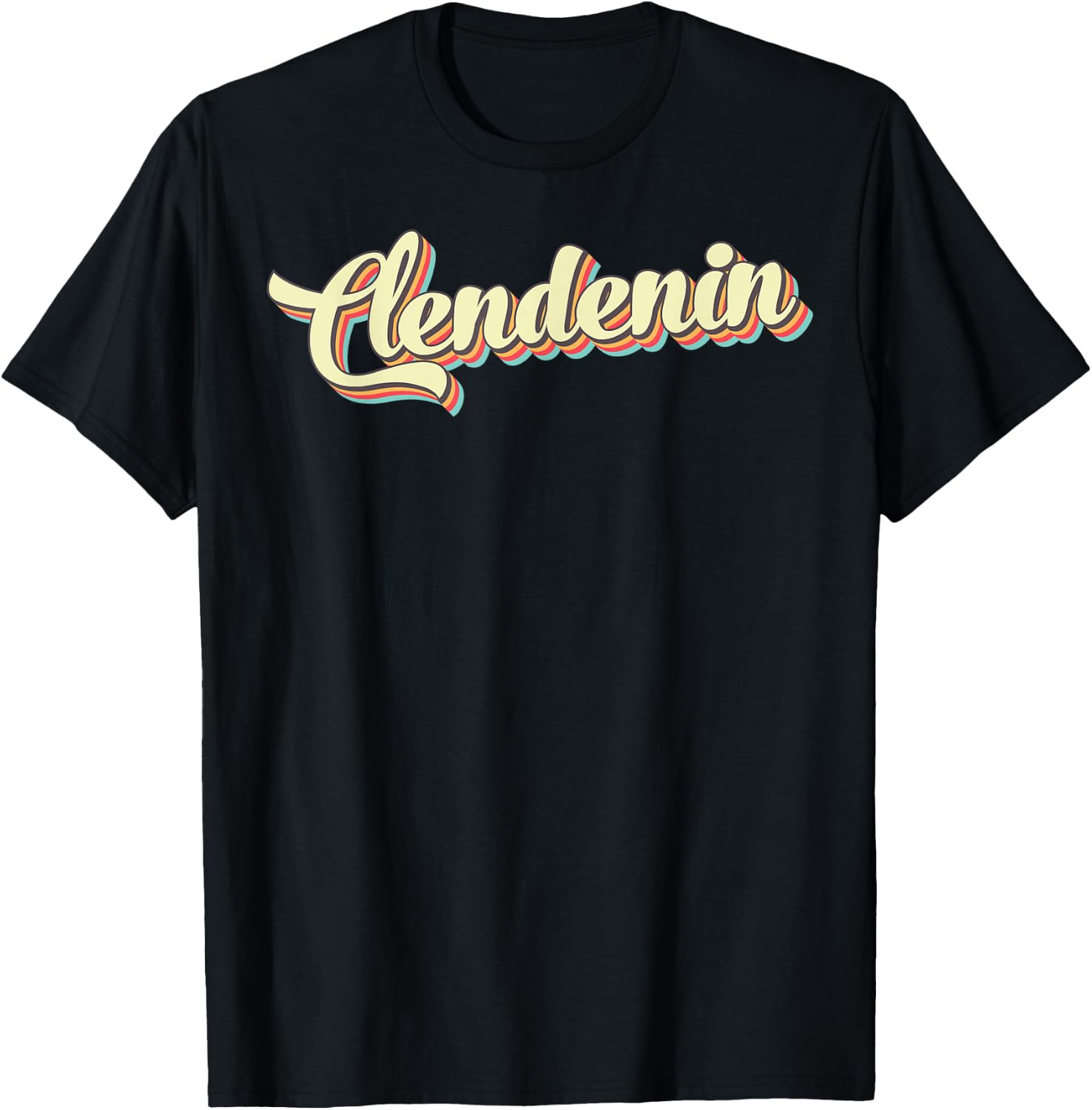 Clendenin Retro Art Baseball Font Vintage T-Shirt - T-Shirt | Black