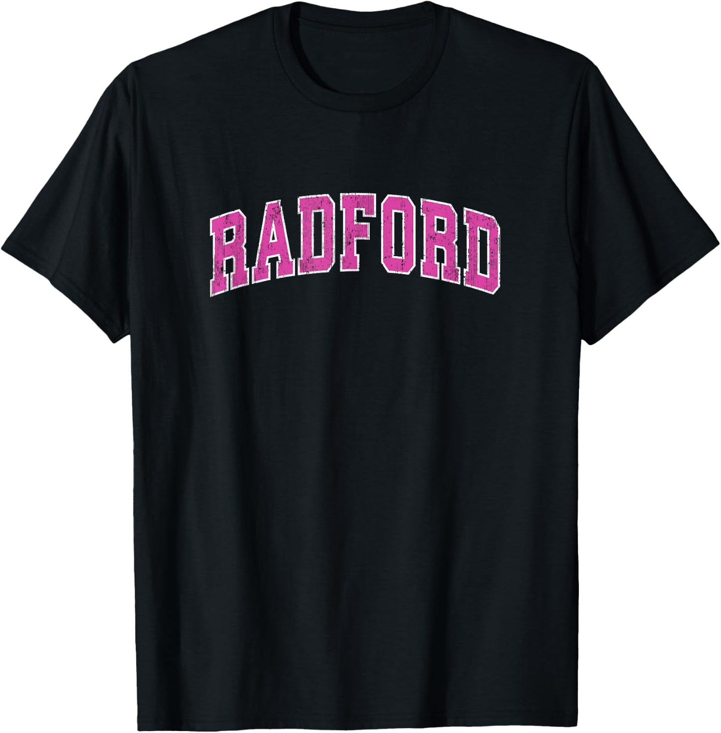 Radford Virginia VA Vintage Sports Design Pink Design T-Shirt - T-Shirt | Black