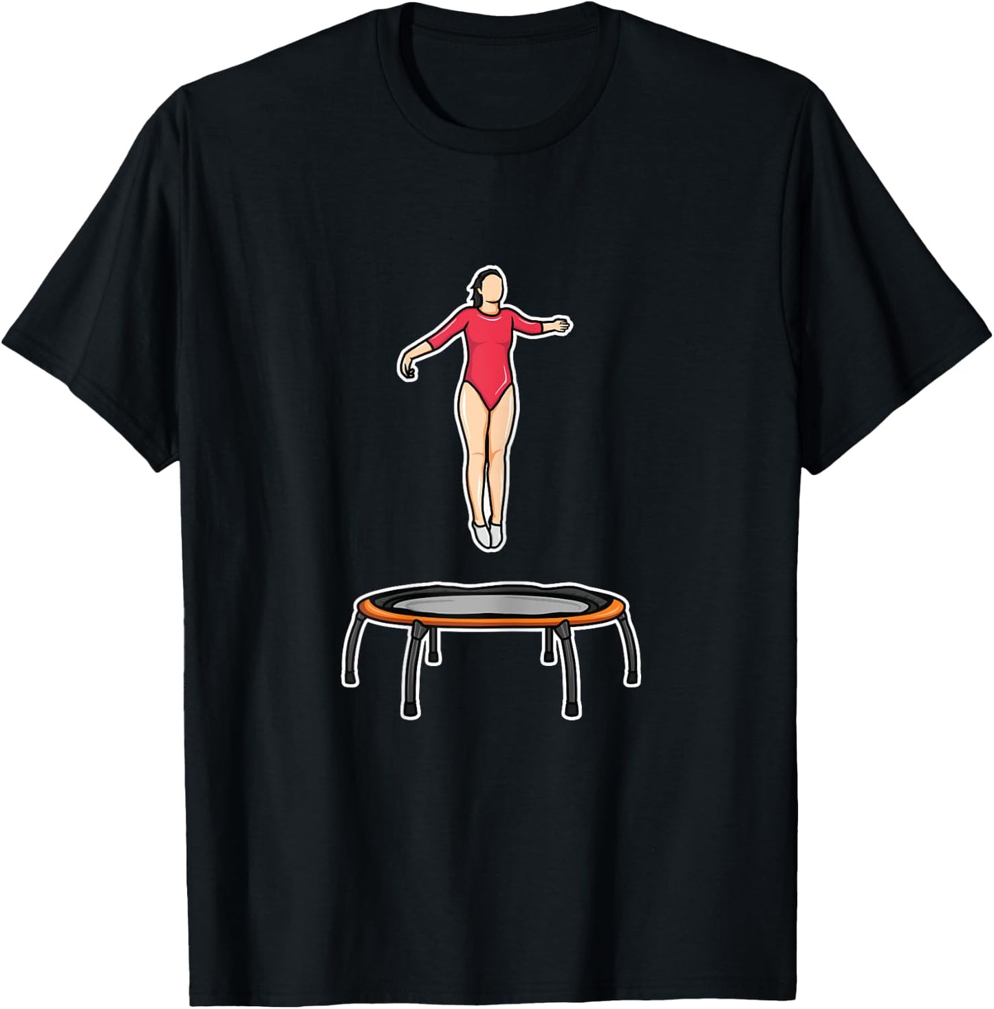 Trampolining Girl Drawing Trampoline Lover T-Shirt - T-Shirt | Black