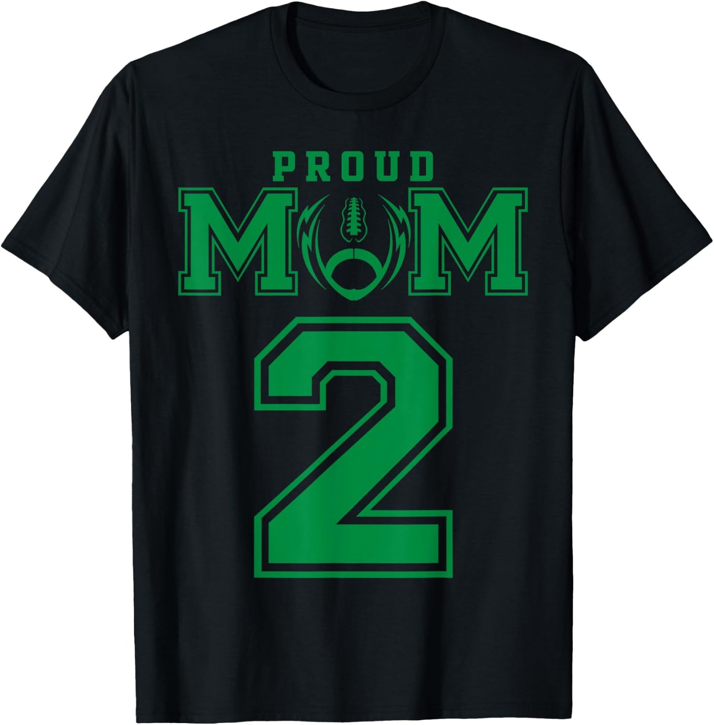 Custom Proud Football Mom Number 2 G Personalized T-Shirt - T-Shirt | Black