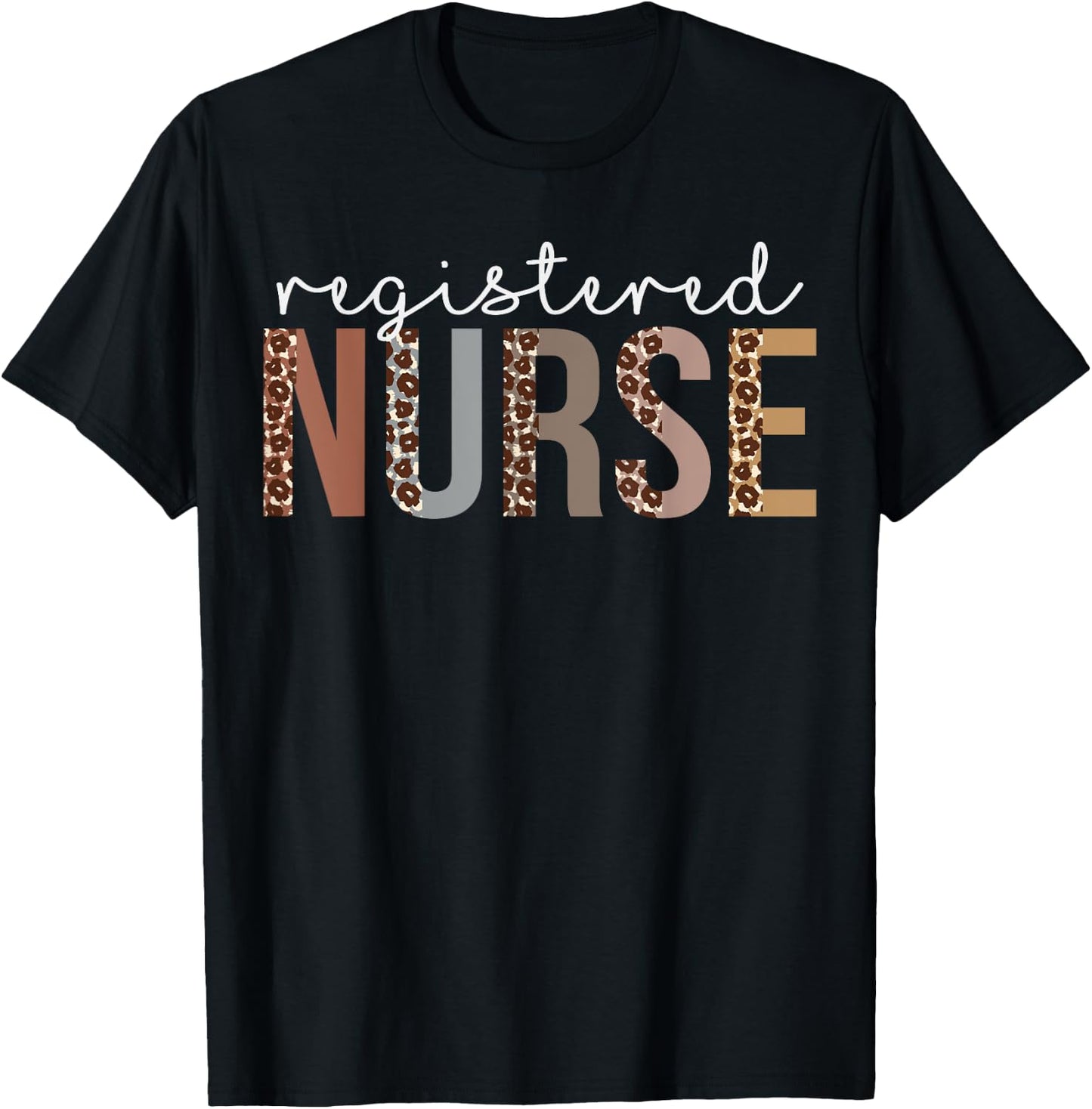 Leopard Registered Nurse Appreciation healthcare workers T-Shirt - T-Shirt | Black