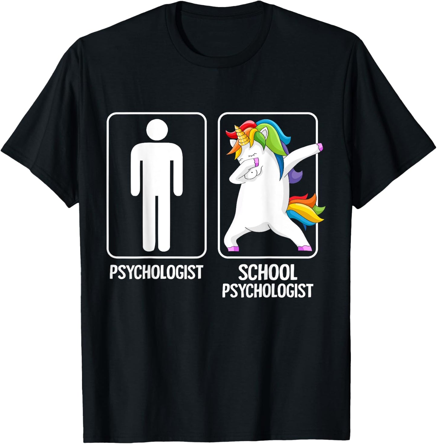 Unicorn Psychologist School Psychology Back To School T-Shirt - T-Shirt | Black