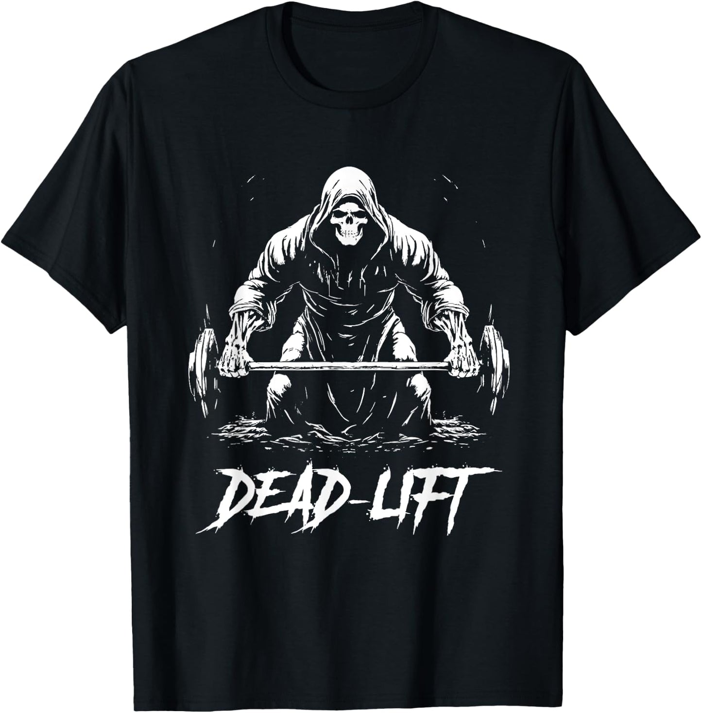 Funny Dead Lift Grim Reaper Halloween Gym Weights Training T-Shirt - T-Shirt | Black