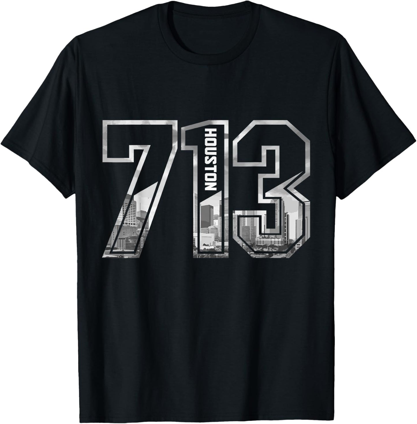 Houston Texas 713 Area Code Pride Vintage T-Shirt - T-Shirt | Black