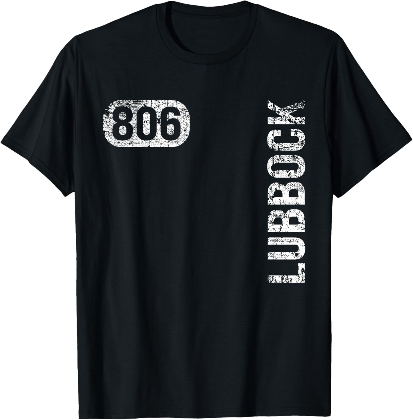 Lubbock Texas 806 Area Code Vintage Retro T-Shirt - T-Shirt | Black