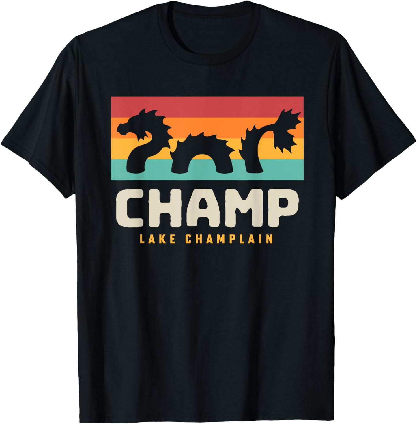 Champ Lake Champlain Monster American Folklore T-Shirt - T-Shirt | Black