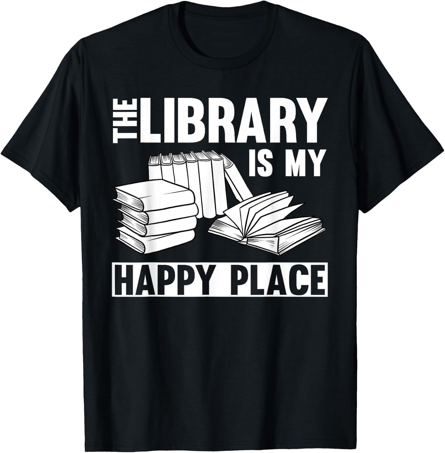 Cool Library Art Women Librarian Bookworm Book Lover T-Shirt - T-Shirt | Black