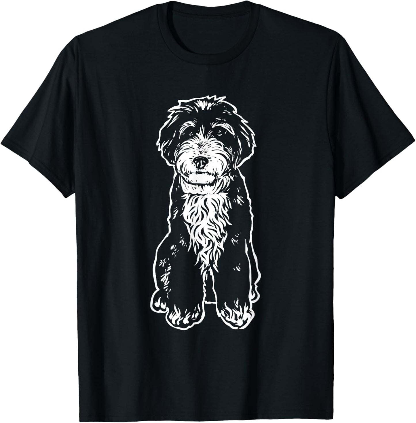 Bernedoodle Dog Doodle Silhouette, Bernedoodle T-Shirt - T-Shirt | Black