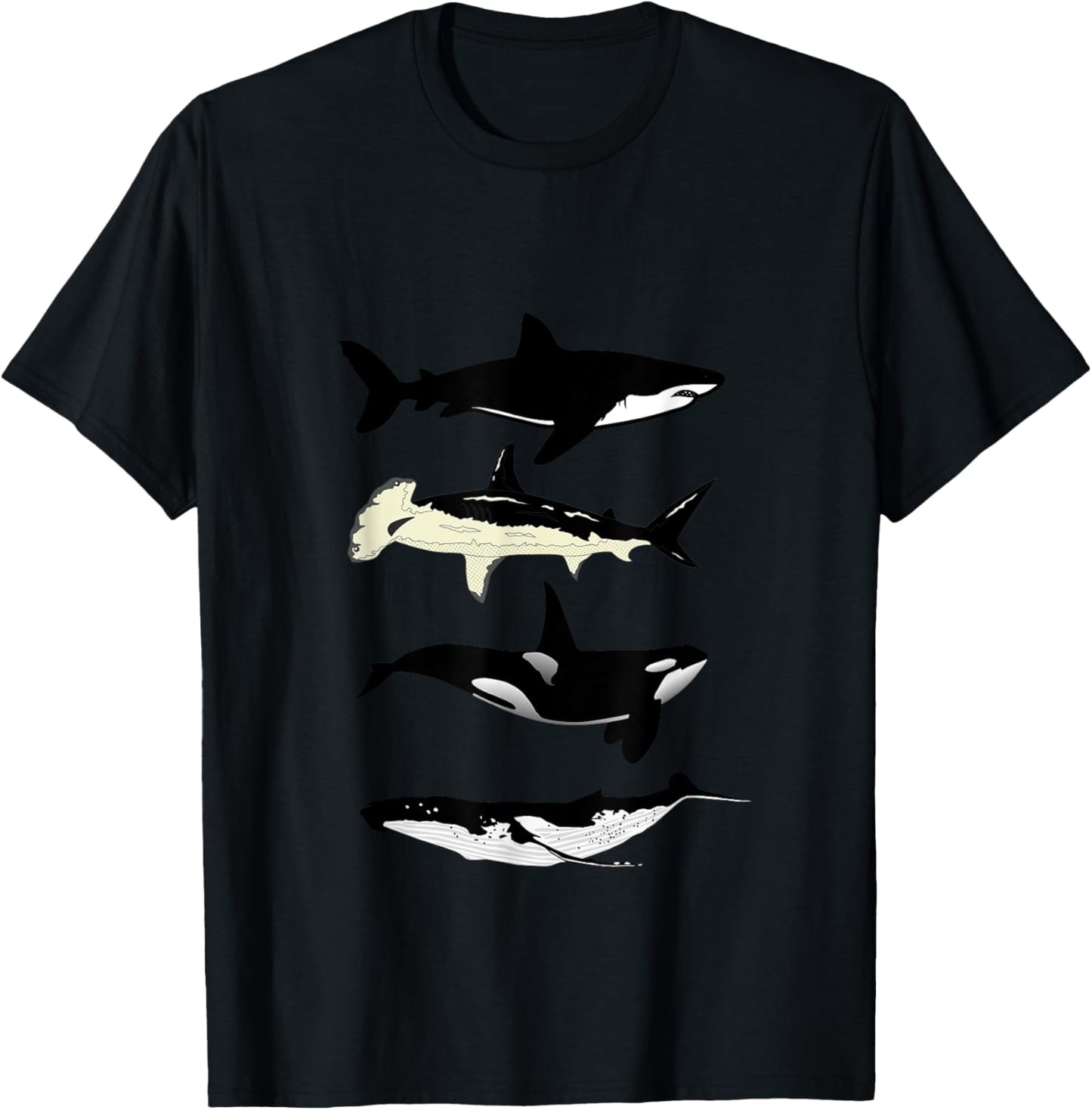 Shark whale orca Ocean Animals T-Shirt - T-Shirt | Black