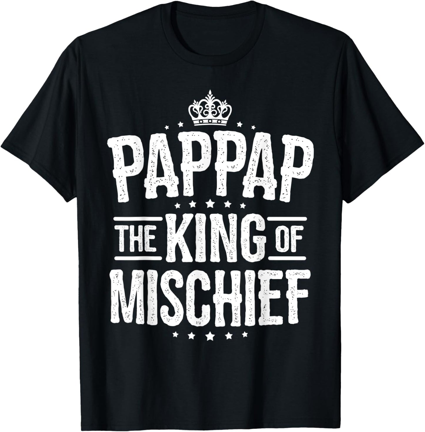Pappap Shirt from Grandchildren Pappap King of Mischief T-Shirt - T-Shirt | Black