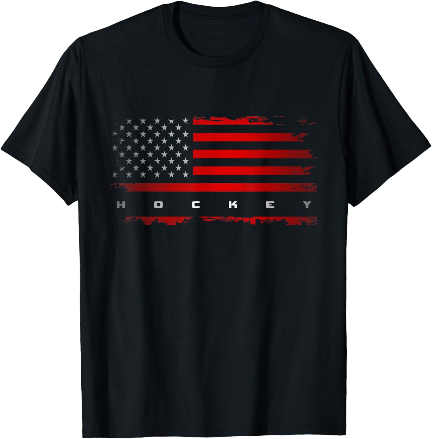 American Flag Hockey Apparel - Hockey T-Shirt - T-Shirt | Black