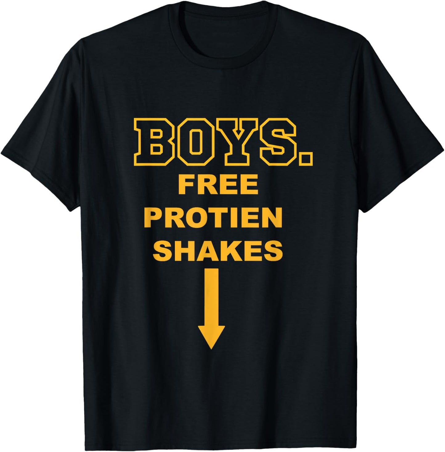 Boys Free Protein Shakes humorous gym T-Shirt - T-Shirt | Black