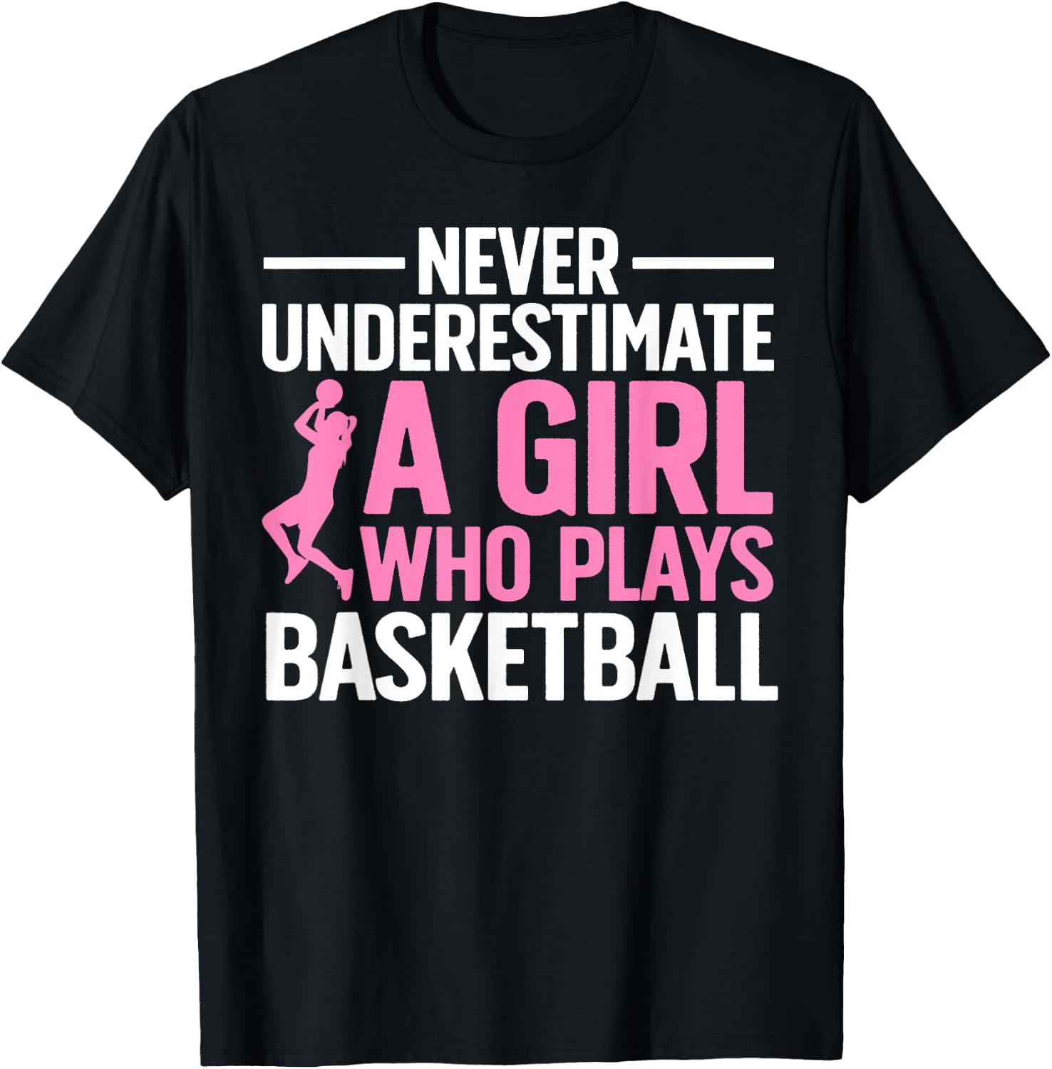 Funny Basketball Art For Girls Youth Teens Basketball Player T-Shirt - T-Shirt | Black