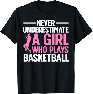 Funny Basketball Art For Girls Youth Teens Basketball Player T-Shirt - T-Shirt | Black
