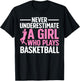 Funny Basketball Art For Girls Youth Teens Basketball Player T-Shirt - T-Shirt | Black