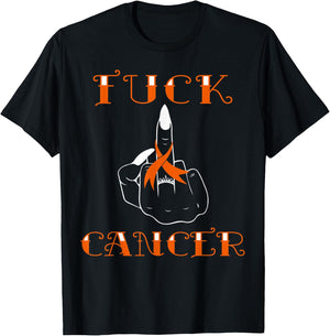 Fuck Cancer Tattoos Survivor Orange Ribbon Leukemia Cancer T-Shirt - T-Shirt | Black