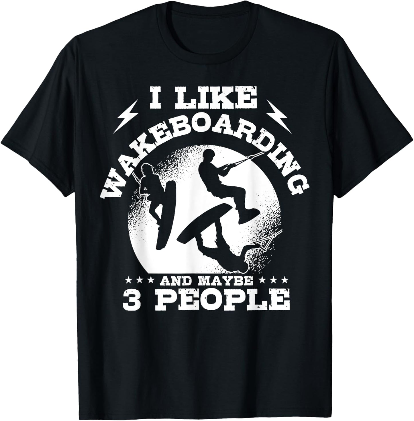 Wakeboarding Introverted Waterskiing Wakeboarder Water Sport T-Shirt - T-Shirt | Black