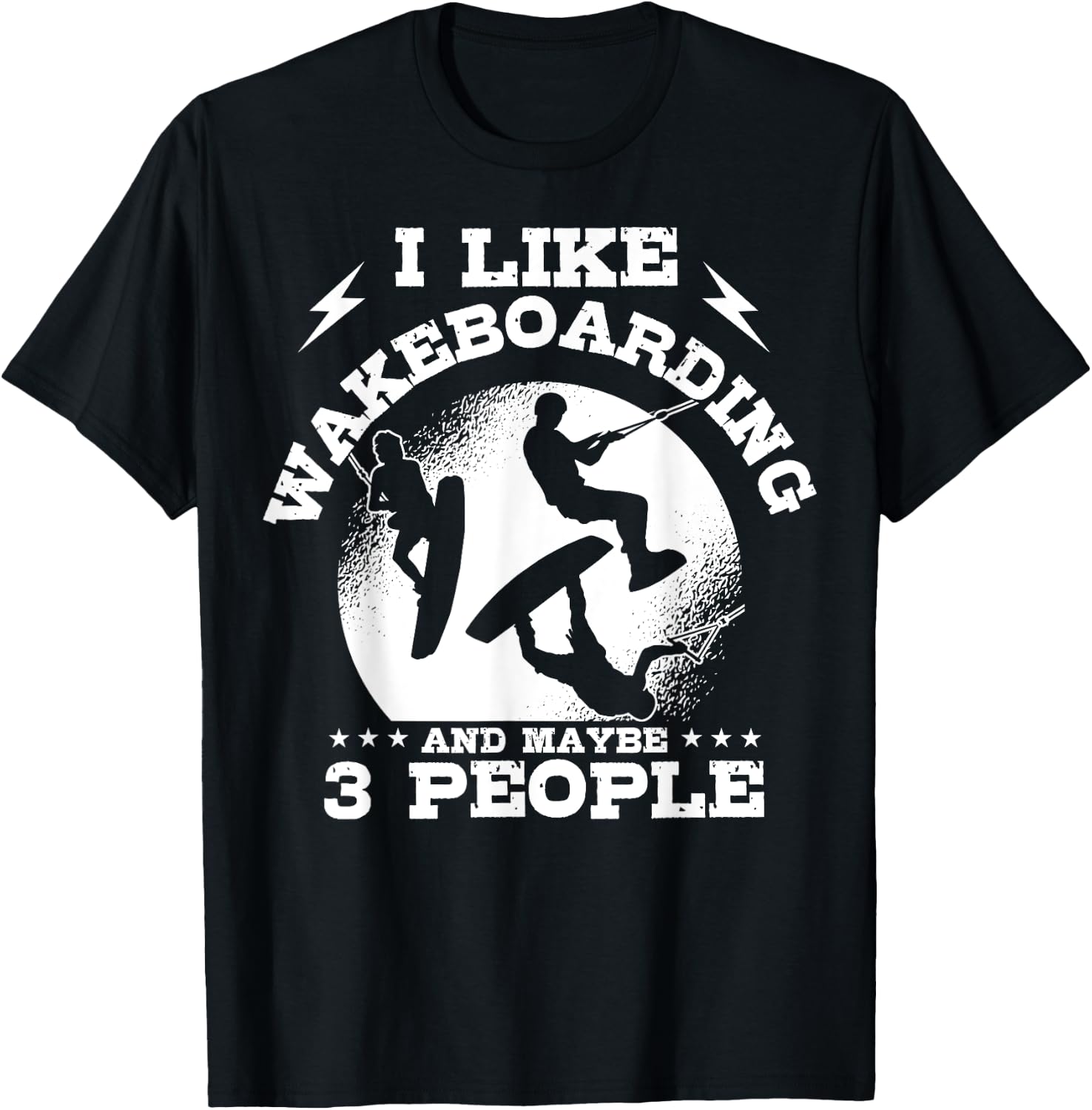 Wakeboarding Introverted Waterskiing Wakeboarder Water Sport T-Shirt - T-Shirt | Black