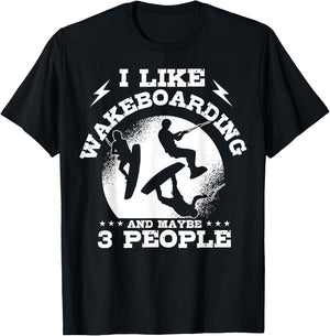 Wakeboarding Introverted Waterskiing Wakeboarder Water Sport T-Shirt - T-Shirt | Black