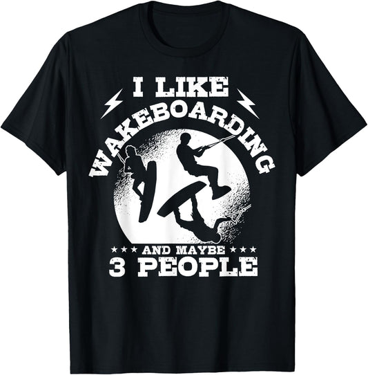 Wakeboarding Introverted Waterskiing Wakeboarder Water Sport T-Shirt - T-Shirt | Black