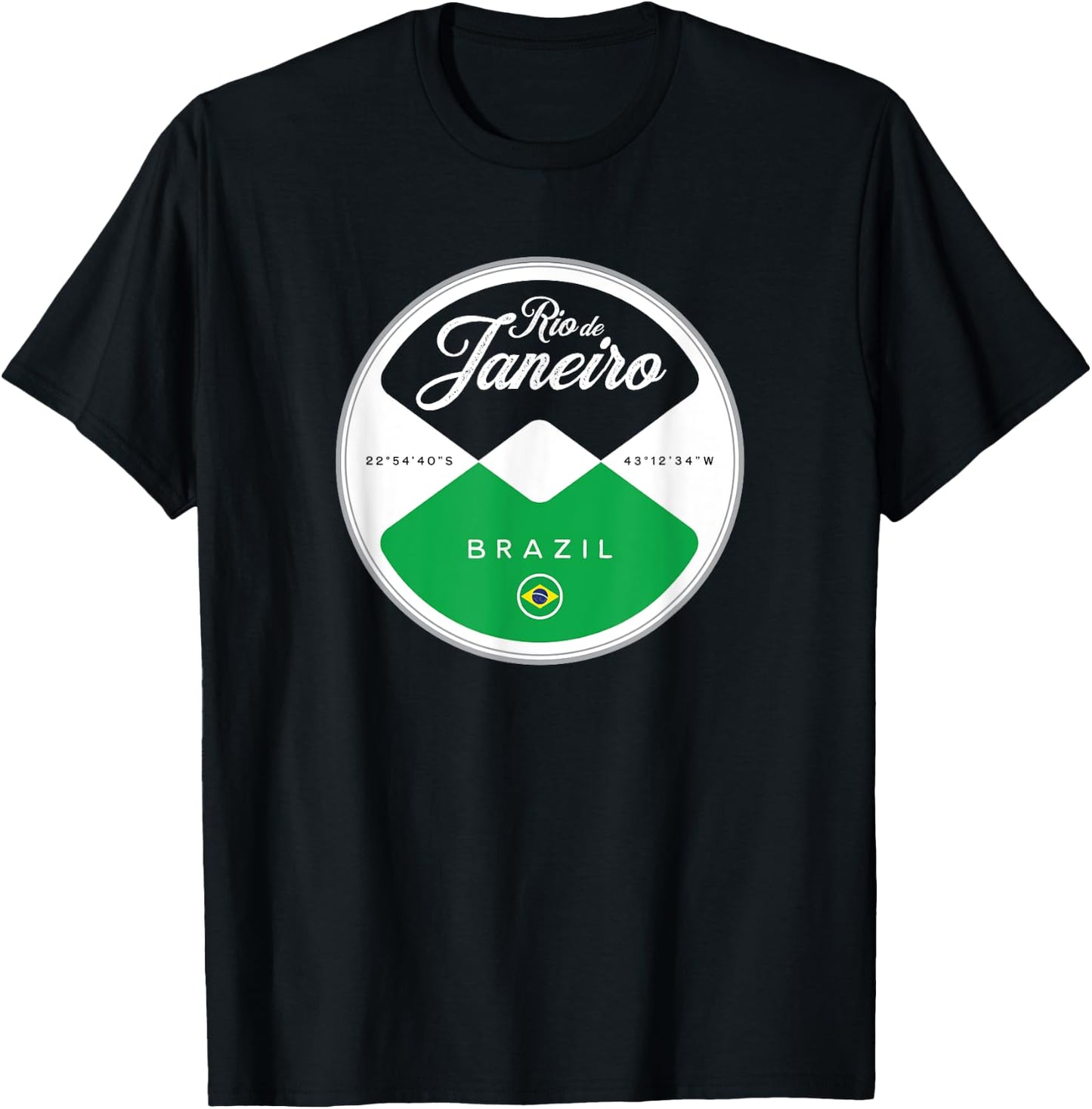 Rio de Janeiro Brazil Circle Graphic T-Shirt - T-Shirt | Black