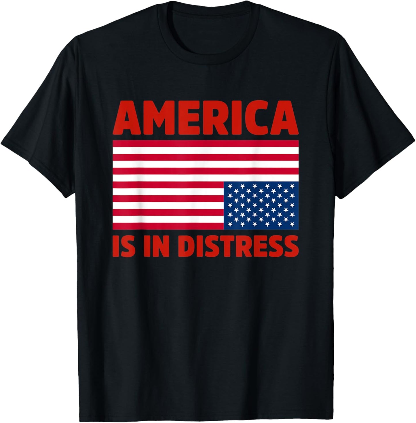 America is in distress. Upside Down American Flag Patriotic Women Kids Men T-Shirt - T-Shirt | Black