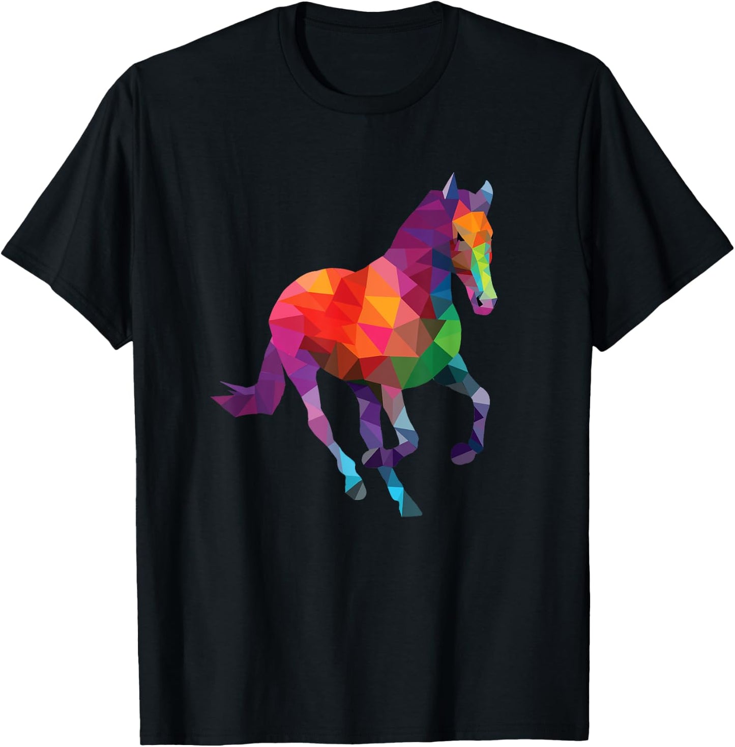 Geometric Horse - Horseman Horses Equestrian Riding Lover T-Shirt - T-Shirt | Black