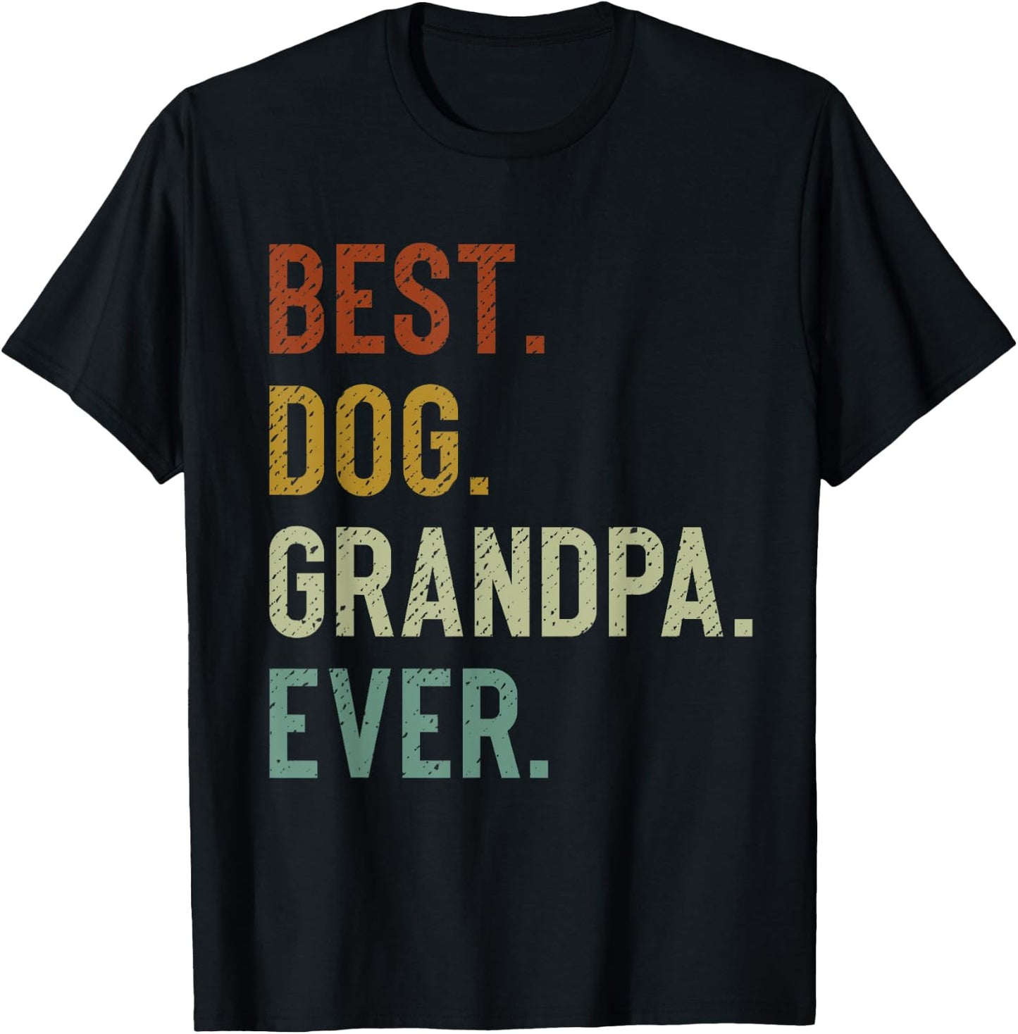 Best Dog Grandpa Ever Vintage Retro Grandpaw T-Shirt - T-Shirt | Black