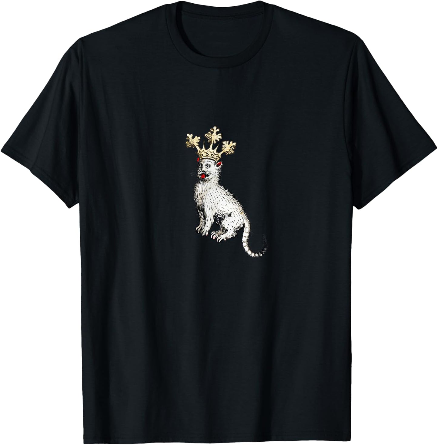 Weird Medieval Cat King T-Shirt - T-Shirt | Black