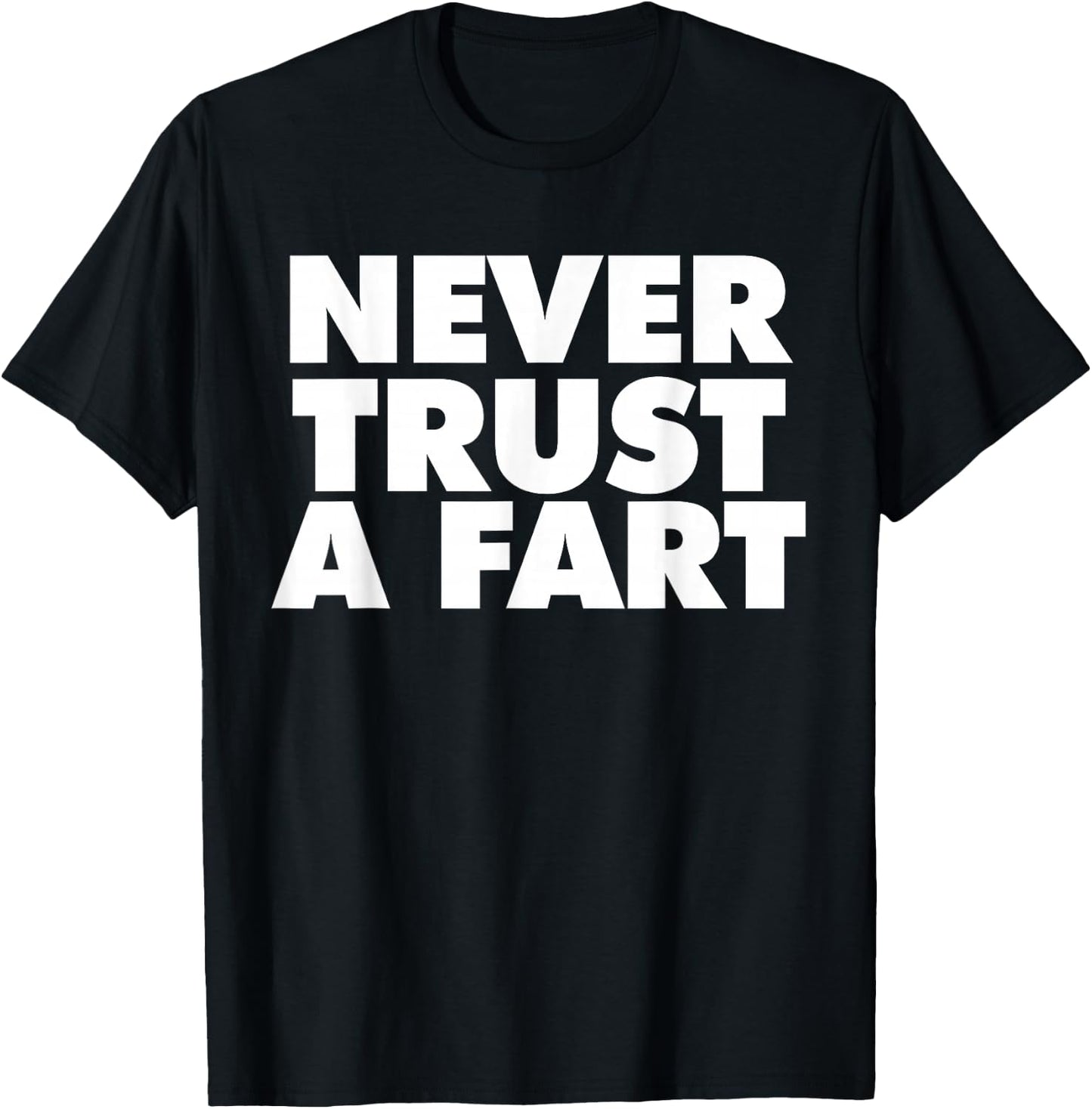 Miftees Marathon Never Trust A Fart -Adults Black Cotton 65% Polyester 35% Short Sleeve Classic Fit Small T-Shirt - T-Shirt | Black