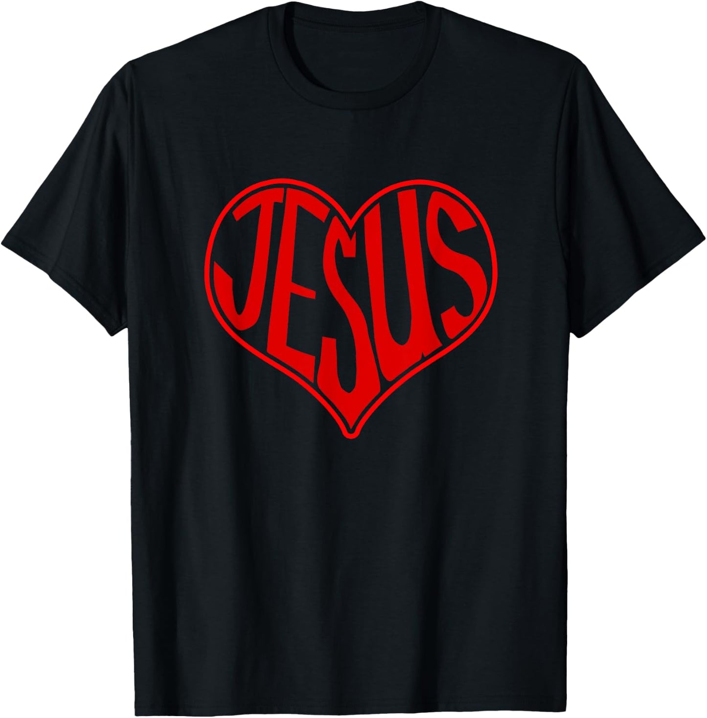 Jesus Heart (Red) T-Shirt - T-Shirt | Black