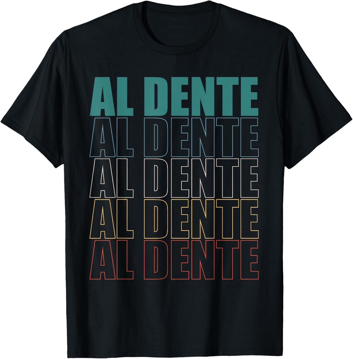 Vintage Pasta Lover Al Dente Noodles T-Shirt - T-Shirt | Black