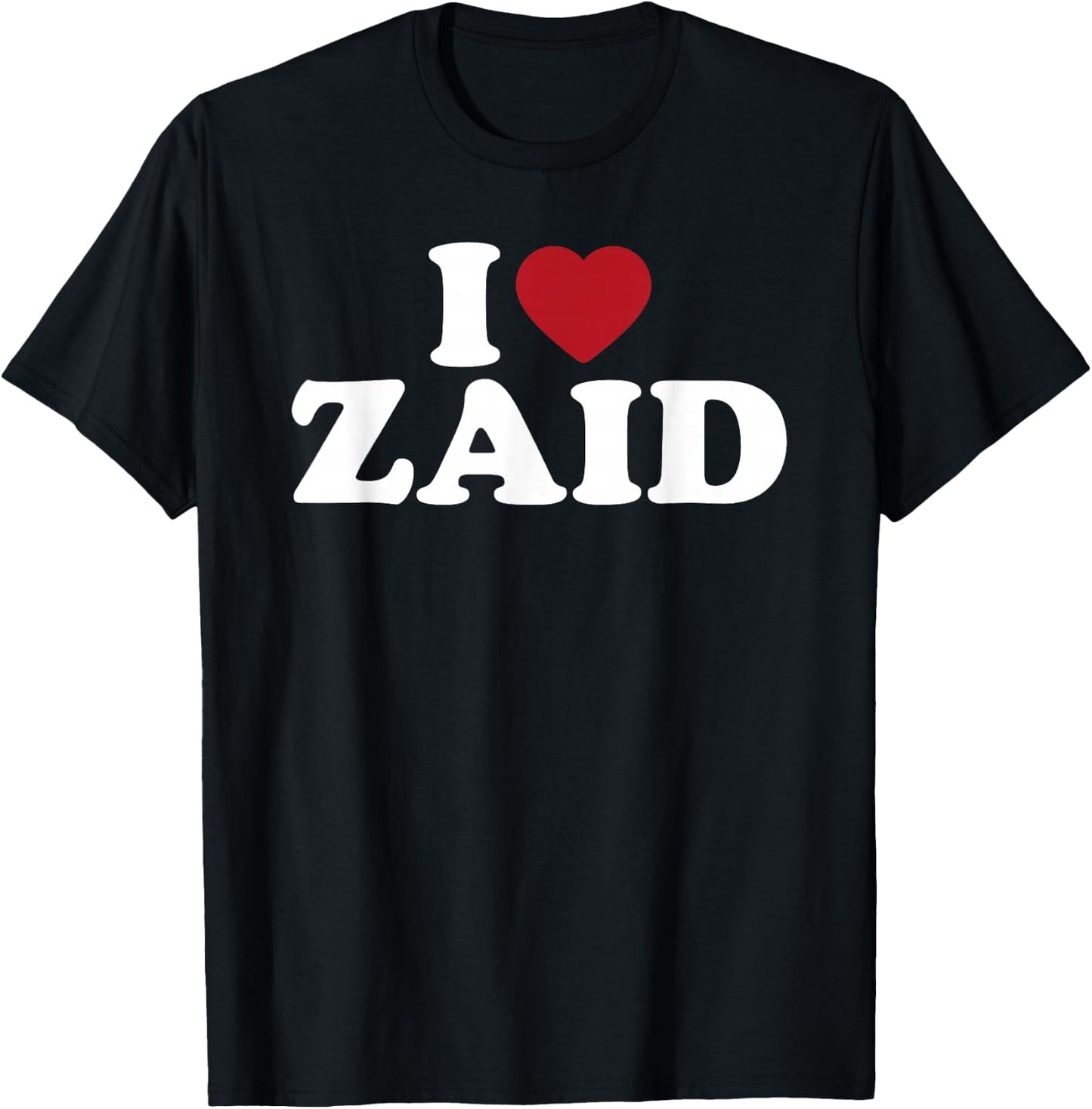 I Love Zaid, I Heart Zaid Red Heart T-Shirt - T-Shirt | Black