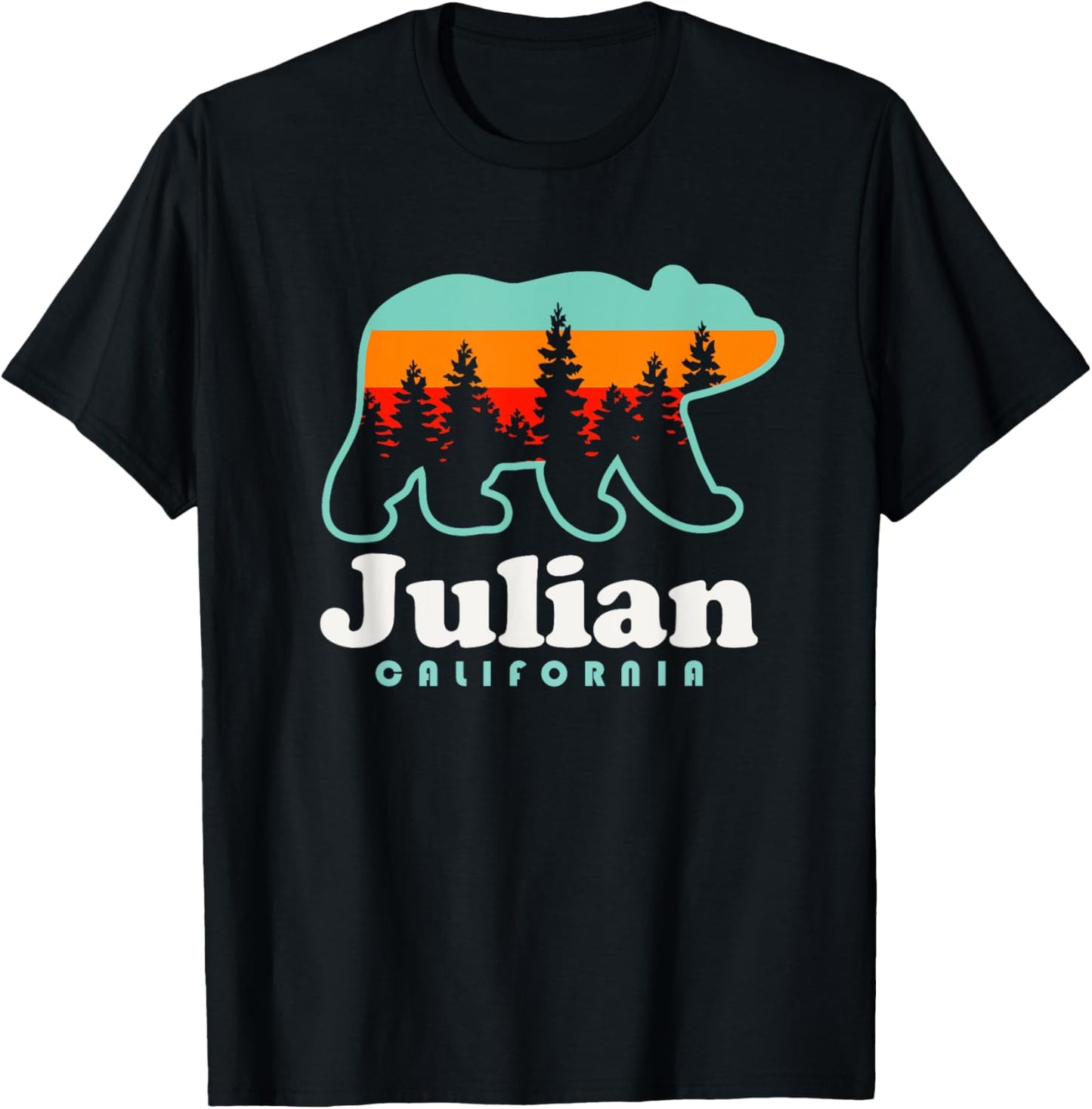 Julian California Mountains Bear Retro Outdoors T-Shirt - T-Shirt | Black