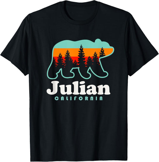 Julian California Mountains Bear Retro Outdoors T-Shirt - T-Shirt | Black