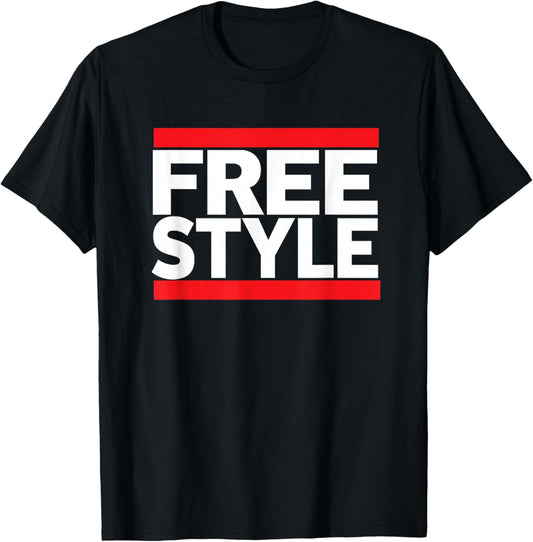 Freestyle Music Fan 80s Retro Rap Style Graphic T-Shirt - T-Shirt | Black
