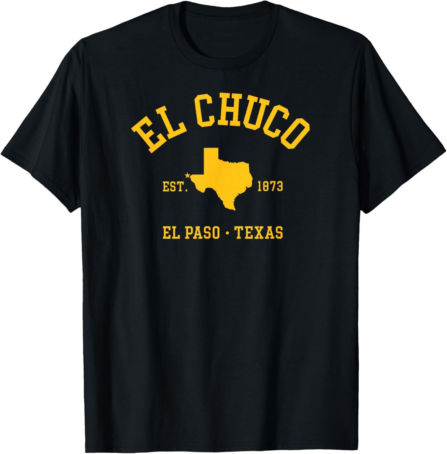 EL CHUCO El Paso TX Athletic Design W State Established 1873 T-Shirt - T-Shirt | Black