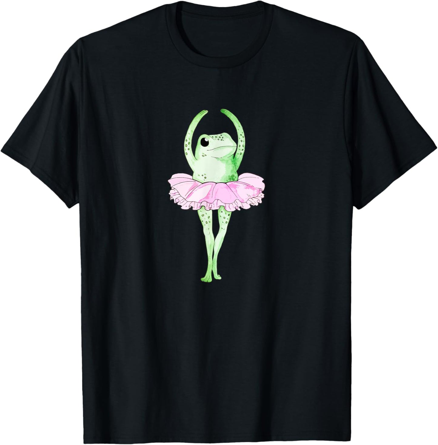 Aesthetic Frog dancing Ballerina Retro T-Shirt - T-Shirt | Black