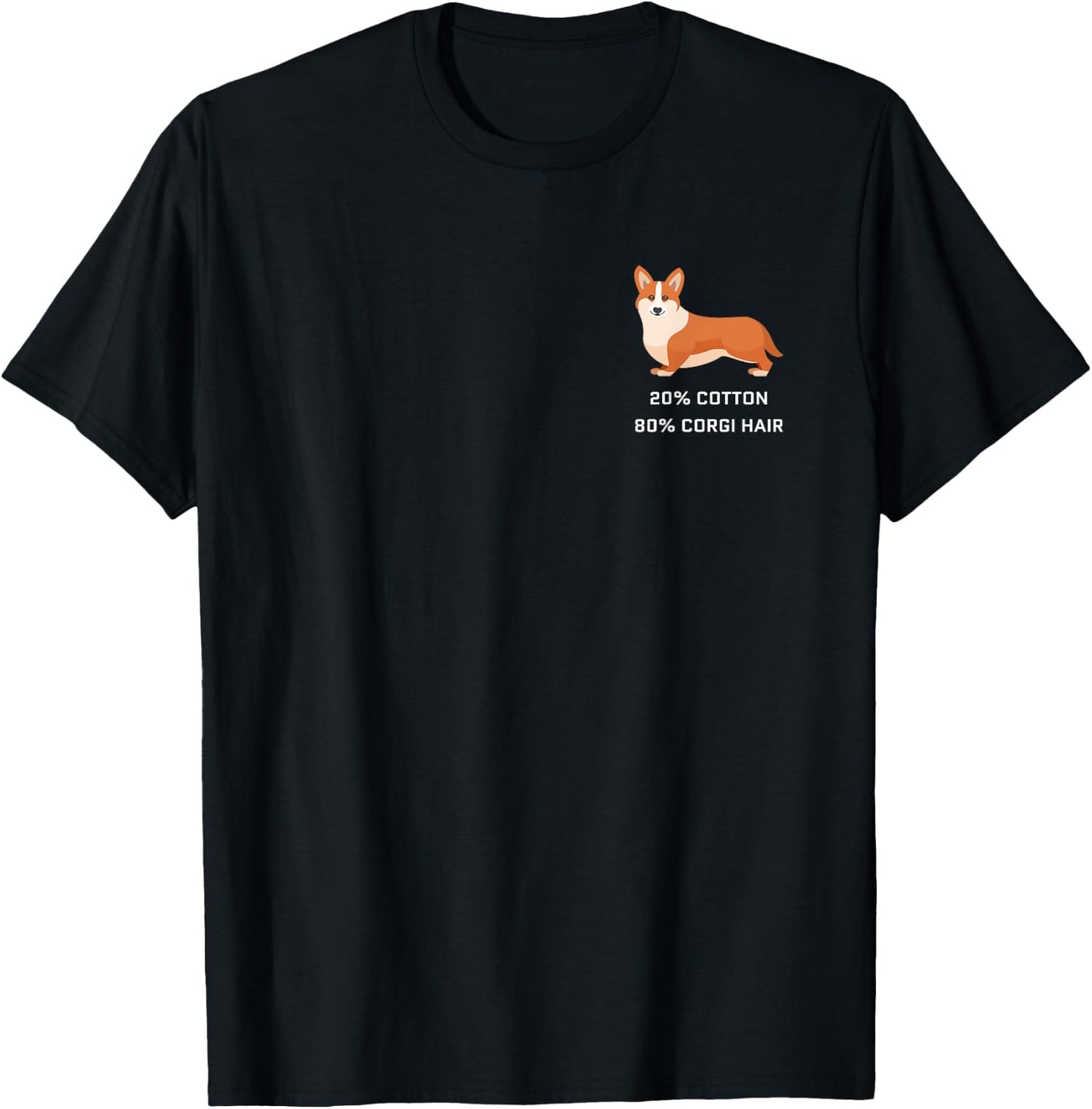 Corgi Shedding Hair 80% Cotton 20% corgi fur Welsh Corgi T-Shirt - T-Shirt | Black
