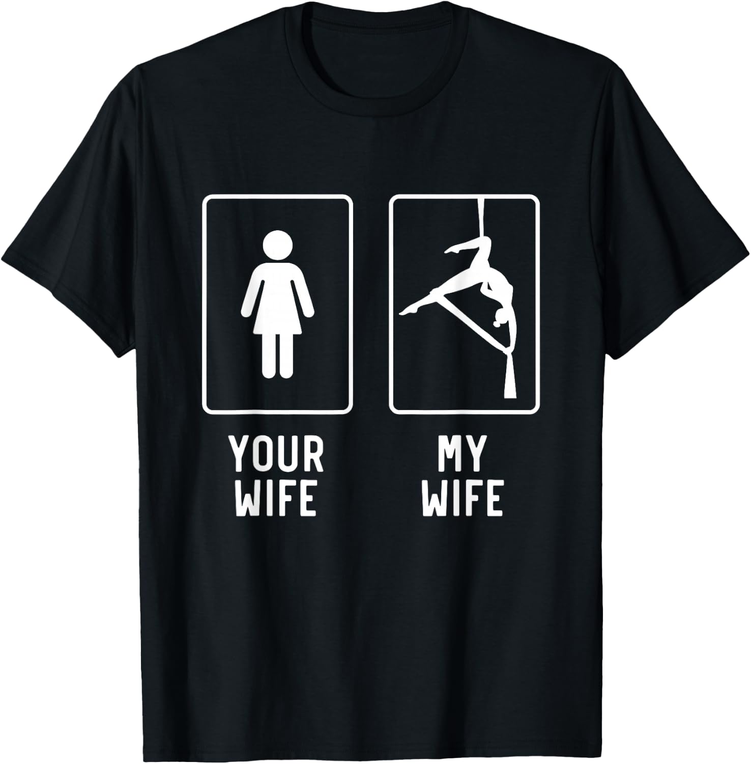 Hammock Silk Wife Funny Aerial Yoga Gifts For Husband T-Shirt - T-Shirt | Black