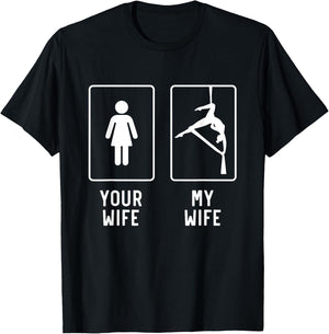 Hammock Silk Wife Funny Aerial Yoga Gifts For Husband T-Shirt - T-Shirt | Black