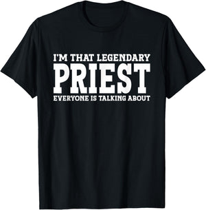 Priest Job Title Employee Funny Worker Profession Priest T-Shirt - T-Shirt | Black