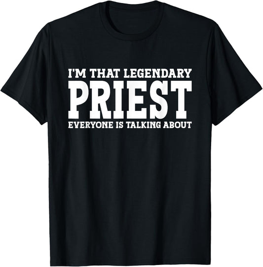 Priest Job Title Employee Funny Worker Profession Priest T-Shirt - T-Shirt | Black