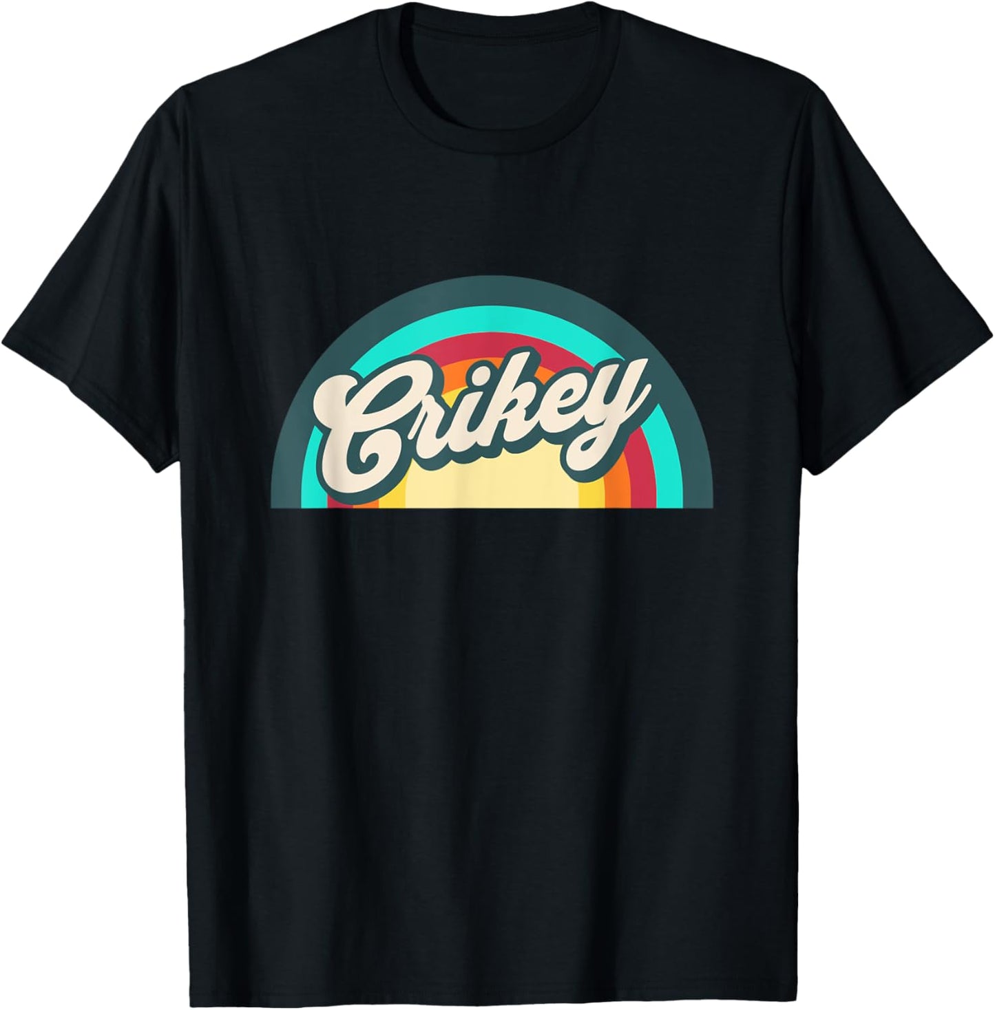 Indifference Retro Rainbow Crikey T-Shirt - T-Shirt | Black