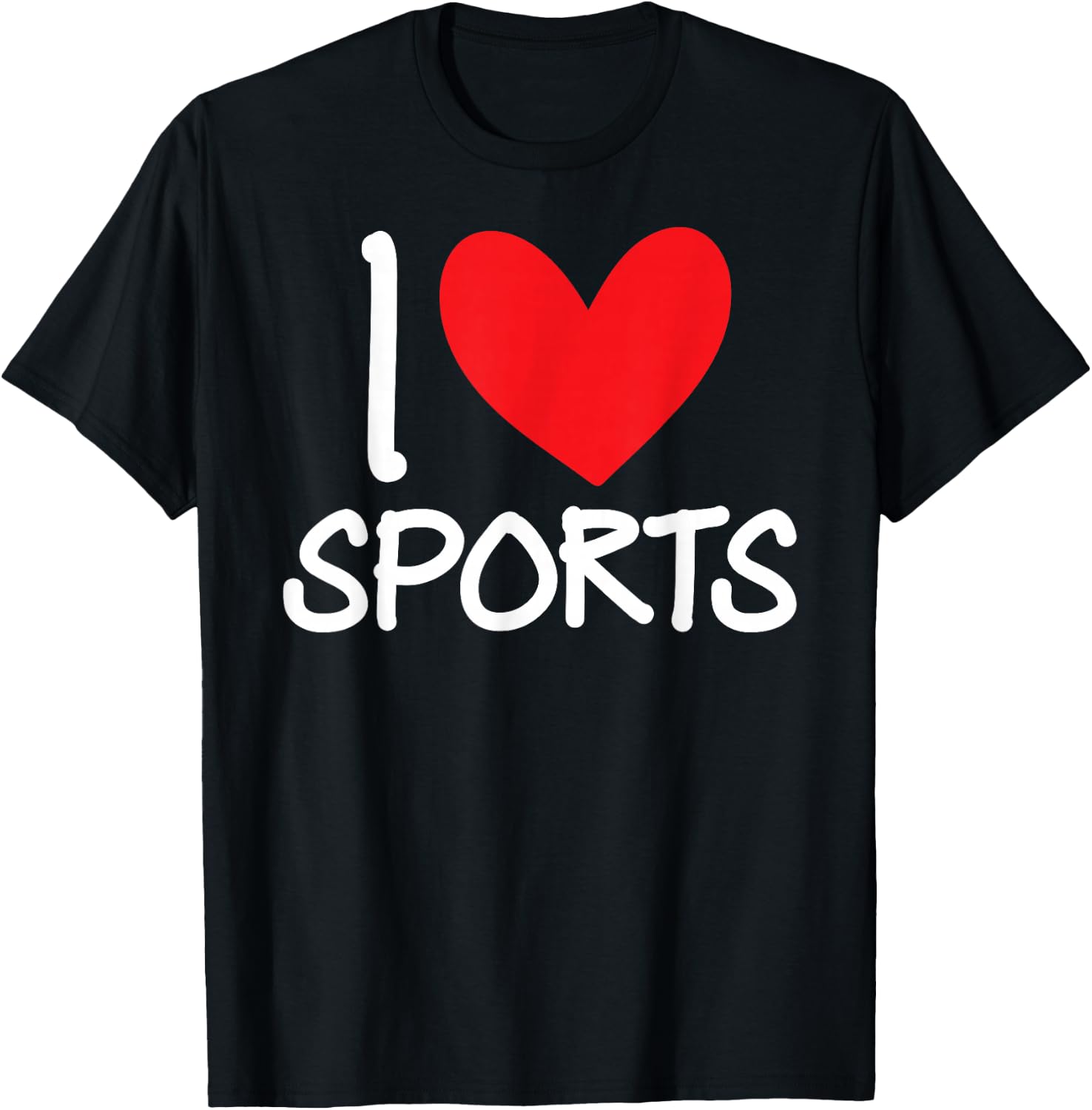 I Love Sports Football Baseball Basketball Soccer Player Fan T-Shirt - T-Shirt | Black