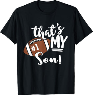 That's My Son Football 1 Jersey Number Vintage Mom Dad T-Shirt - T-Shirt | Black