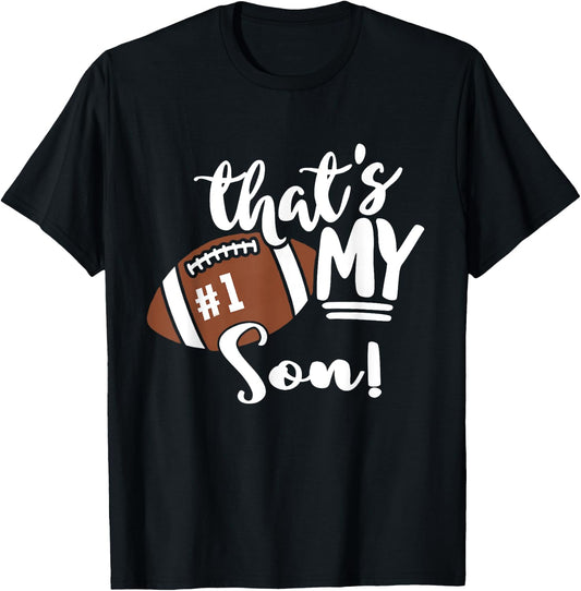 That's My Son Football 1 Jersey Number Vintage Mom Dad T-Shirt - T-Shirt | Black