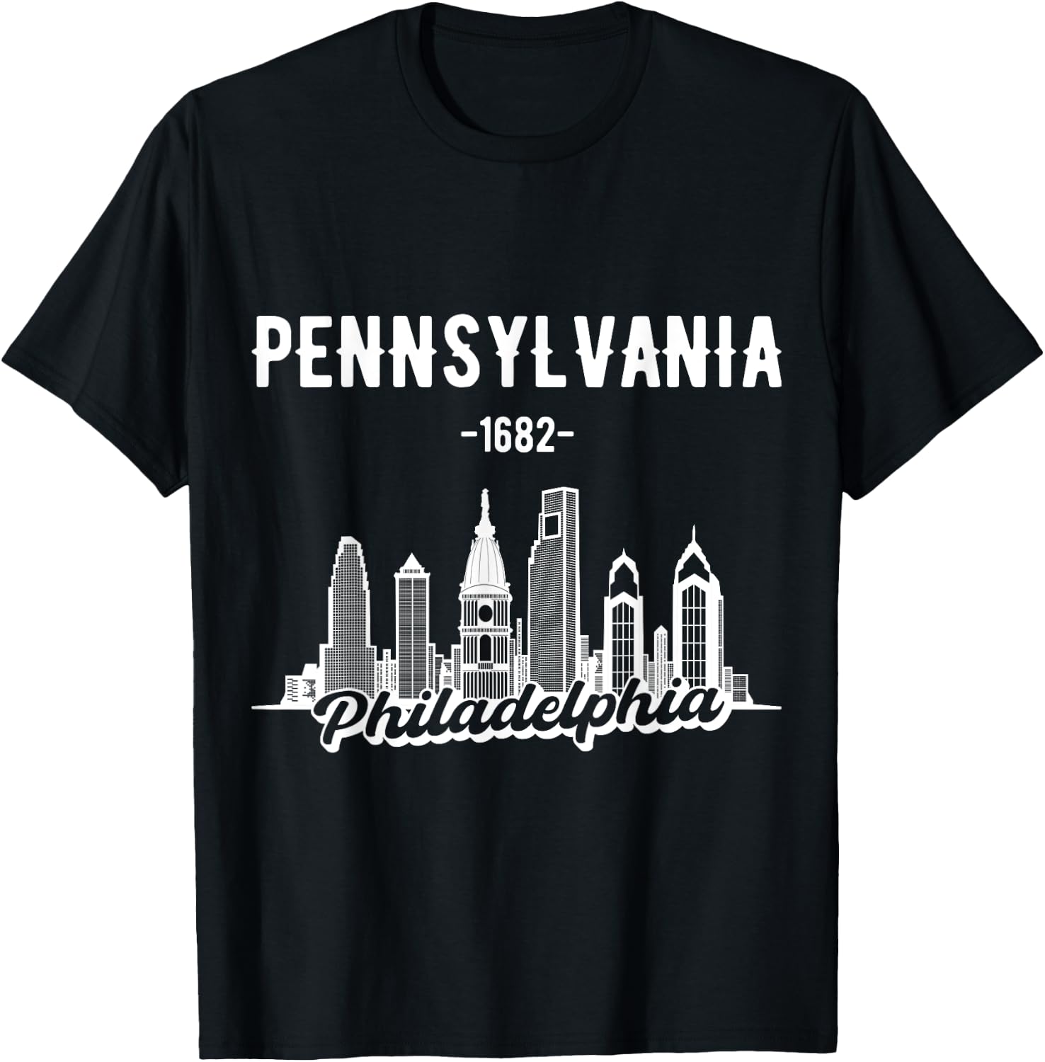 Philadelphia Pennsylvania Skyline T-Shirt - T-Shirt | Black